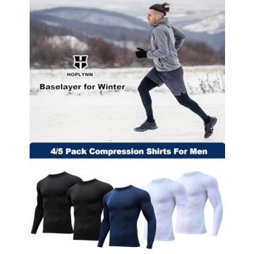 Hoplynn 5 Pack Compression Shirts for Active Men