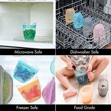Zip Top Reusable Silicone Snack Containers for Kids