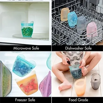 Zip Top Reusable Silicone Snack Containers for Kids