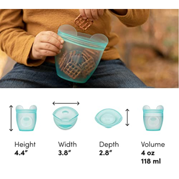 Zip Top Reusable Silicone Snack Containers for Kids