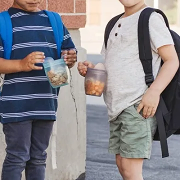 Zip Top Reusable Silicone Snack Containers for Kids