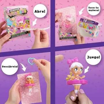 Fashion Fidgets Sensory Toy Dolls – Push Pop Fidget Toy Includes 1 Mystery Doll – Anxiety and Stress Relief for Kids