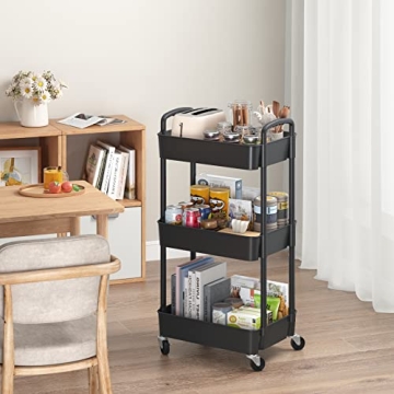 Sywhitta 3-Tier Rolling Utility Cart for Home & Office