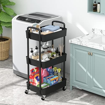 Sywhitta 3-Tier Rolling Utility Cart for Home & Office
