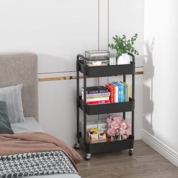 Sywhitta 3-Tier Rolling Utility Cart for Home & Office