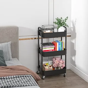 Sywhitta 3-Tier Rolling Utility Cart for Home & Office