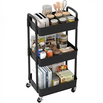 Sywhitta 3-Tier Rolling Utility Cart for Home & Office