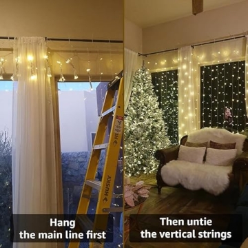 Lighting EVER LED Fairy Curtain Lights - 10x10 ft