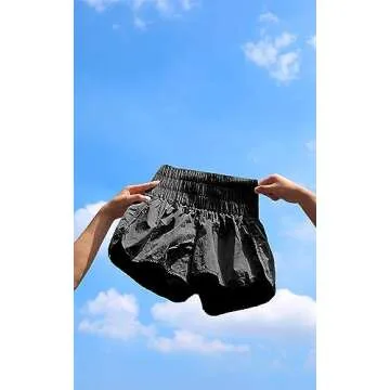 ODODOS Women's Black Athletic Running Shorts for Gym Wear