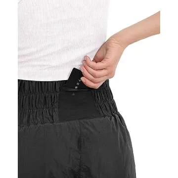 ODODOS Women's Black Athletic Running Shorts for Gym Wear