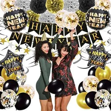 2025 Happy New Year Party Supplies Decorations Kit