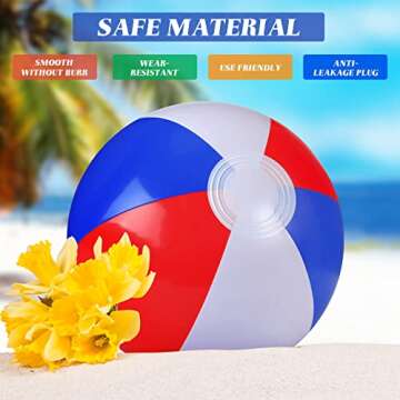 Zhanmai 4 to 5 Inches Red White and Blue Beach Balls 4th of July Inflatable Beach Balls Patriotic Summer Toys for Independence Day Kids Hawaiian, Beach, Water Games and Pool Party(50 Pcs)