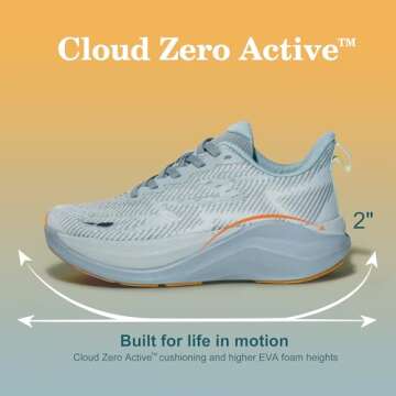 Hawkwell Women's Cloud Zero Active Cushion Breathable Tennis Walking Fashion Sneakers Gym Nursing Medical Work Shoes,Knit Turquoise Blue,8 M US