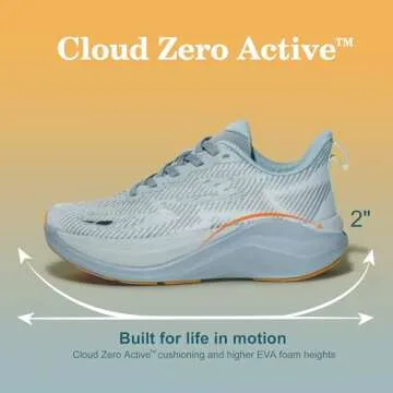 Hawkwell Women's Cloud Zero Active Cushion Breathable Tennis Walking Fashion Sneakers Gym Nursing Medical Work Shoes,Knit Turquoise Blue,8 M US