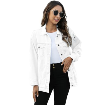Omoone Women's Oversized Mid Long Denim Jacket - Perfect Fit and Style