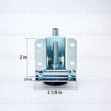 HUAYY Heavy Duty Furniture Leveler Legs 2 Inch Height Adjustable feet and Hexagon Nuts Lock(4 Pack)