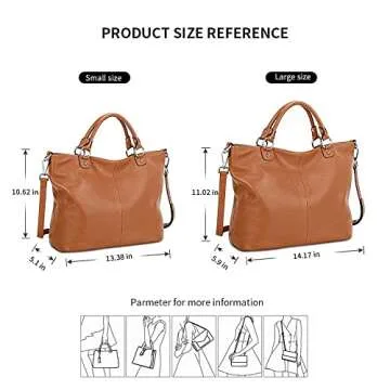 Kattee Women's Soft Leather Tote Bag, Top Satchel Purses and Handbags