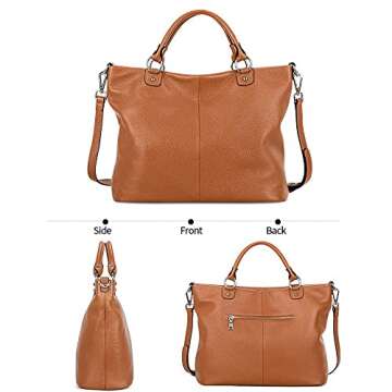 Kattee Women's Soft Leather Tote Bag, Top Satchel Purses and Handbags