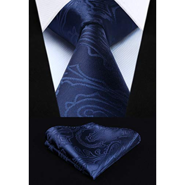 Shop HISDERN Men's Navy Blue Paisley Vest Set