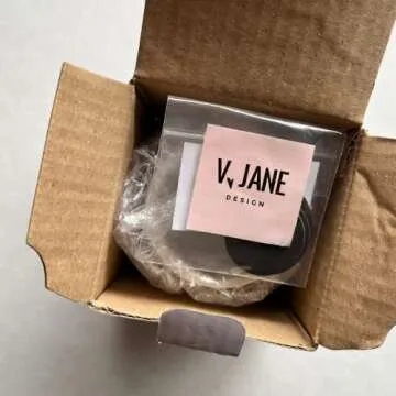 V JANE DESIGN Ceramic Matchstick Holder with Striker. Fireplace Match Holder, Bathroom Match Storage jar. Farmhouse Bathroom Decor Designed in USA.