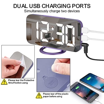 Elegant SZELAM Digital Alarm Clock with USB Charger