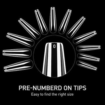 Chameleon Coffin Nail Tips - 300pcs Extra Long Fake Nails Clear Acrylic Nails Trapezoid Shaped Fake Nails False Nail Tips for Press On Nail Extension DIY Manicure Soak Off and DIY Nail Art, 12 Sizes