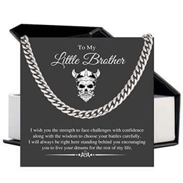 VIRAGIL Gifts To My Little Brother I Will Always Be Right Here Link Chain Necklace Gift From Sister ...