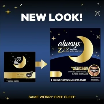 Always ZZZ Overnight Disposable Period Underwear for Women 14 Count