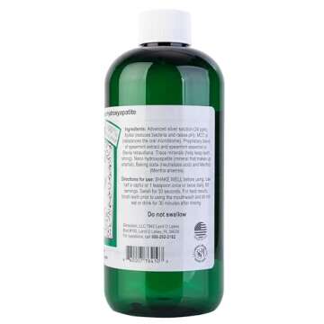 Simply Silver Mouthwash Spearmint Flavor- Nano Hydroxyapatite Formula, All Natural Colloidal Silver ...
