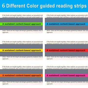36 Pieces Guided Reading Strips Highlight Strips Colored Overlays Colorful Bookmarks Help with Dyslexia for Children and Teaching Supplies (6 Colors)