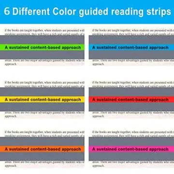 36 Pieces Guided Reading Strips Highlight Strips Colored Overlays Colorful Bookmarks Help with Dyslexia for Children and Teaching Supplies (6 Colors)
