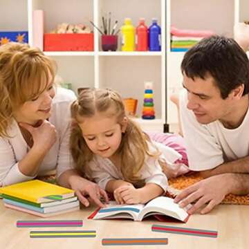 36 Pieces Guided Reading Strips Highlight Strips Colored Overlays Colorful Bookmarks Help with Dyslexia for Children and Teaching Supplies (6 Colors)