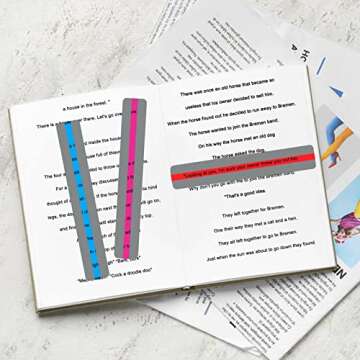 36 Pieces Guided Reading Strips Highlight Strips Colored Overlays Colorful Bookmarks Help with Dyslexia for Children and Teaching Supplies (6 Colors)