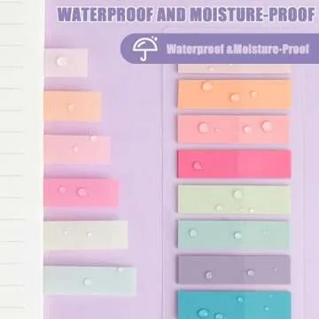 ZTML MS Sticky Tabs 1200 Pieces Book Tabs, Transparent Book Markers, Writable and Repositionable Page Makers, Morandi Index Tabs for Annotating Books, Page Tabs, Books Flags