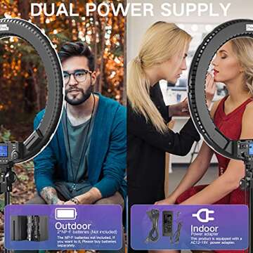 19" Bi-Color LED Ring Light for Photography & Makeup