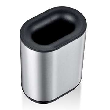 ToiletTree Modern Deluxe Freestanding Bathroom Cleaning Tools (Stainless Steel, Silicone Brush)