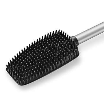 ToiletTree Modern Deluxe Freestanding Bathroom Cleaning Tools (Stainless Steel, Silicone Brush)
