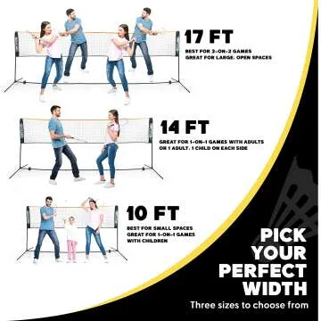Adjustable Boulder Badminton and Pickleball Net