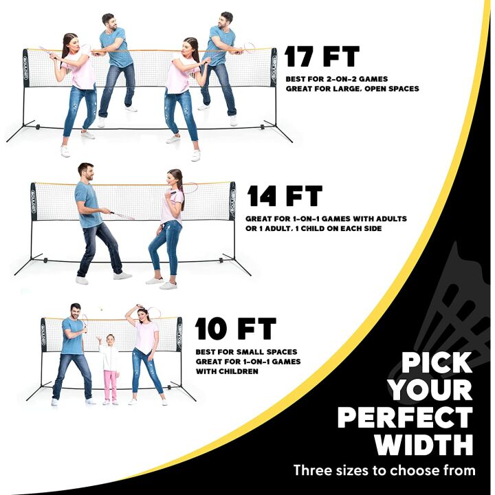 Adjustable Boulder Badminton and Pickleball Net