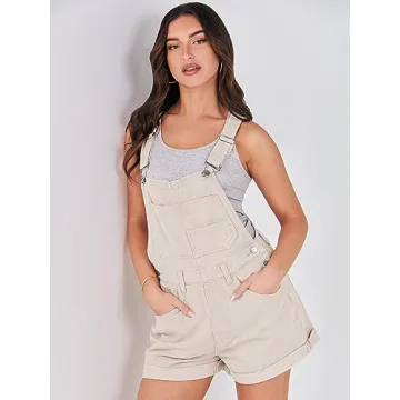 ANRABESS Women's Adjustable Denim Overalls for Summer