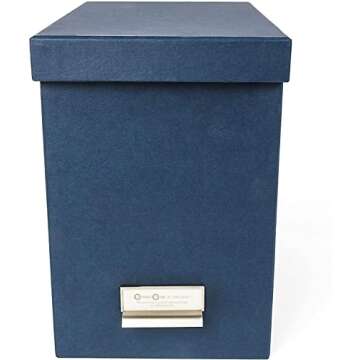 Bigso John Fiberboard Label Frame Desktop File Storage Box - Document Organizer for Important Paperw...