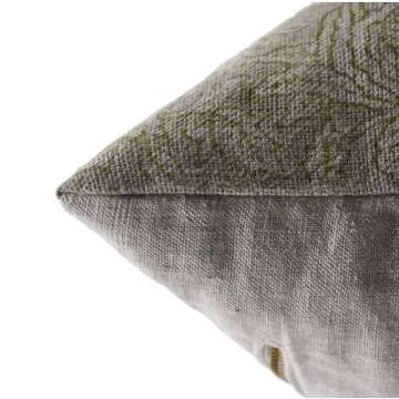 Fabritual Handmade Block Print Thick Linen 18X18 Throw Vintage Pillowcase Cushion Cover with Zipper for Sofa, Couch and Bed, Outdoor, Spring, Fall Decoration, Boho Home Décor, Manikarnika, Grey