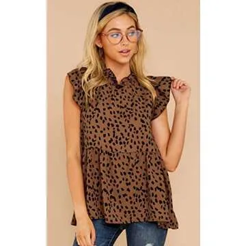 Stylish Floral Print Babydoll Tunic Top for Women