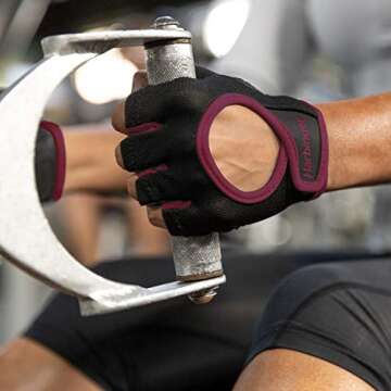 Harbinger Women's Power Workout Gloves Black/Merlot