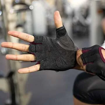Harbinger Women's Power Workout Gloves Black/Merlot