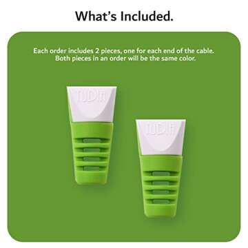 TUDIA [Klip Snap On Charging Cable Cord Saver Protector Compatible with iPhone, iPad, iPod - Green