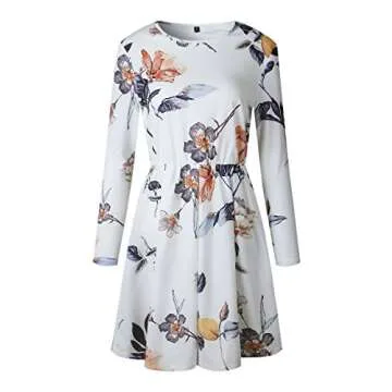 Angashion Womens Floral Swing Dress - Chic and Comfortable