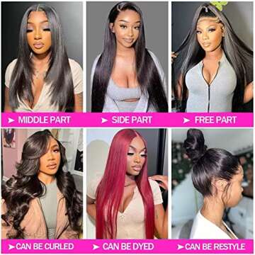 Straight Closure Wig Human Hair 4x4 Lace Front Wig Human Hair Wigs for Black Women Brazilian Hair Glueless Lace Wigs Human Hair Pre Plucked With Baby Hair 20 Inch