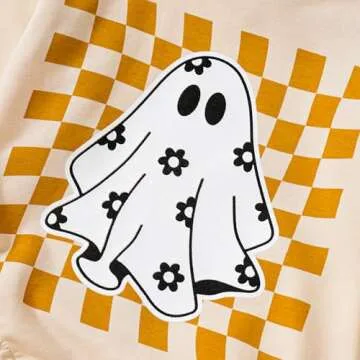 ADXSUN Baby Girl Halloween Outfit Ghost/Pumpkin Romper Fall Bubble Bodysuit 0-18M