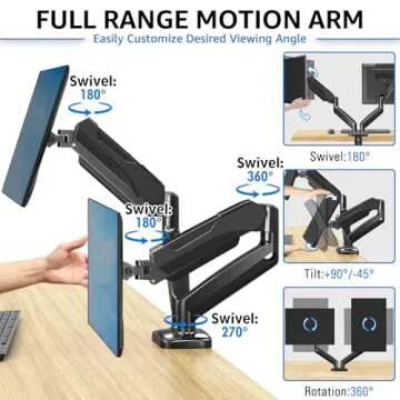 MOUNTUP Dual Monitor Stand - Ergonomic Adjustable Dual Monitor Mount for 13-32 inch Screens